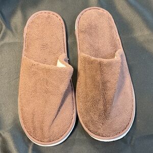 Plush Brown Slip-On House Slippers